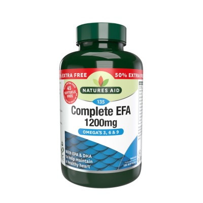 Natures Aid Complete EFA 1200mg 135 Softgels (90+45 Free)